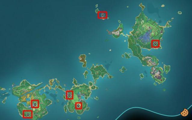 All locations of the Inazuma Deep Sanctuary at Genshin Impact
