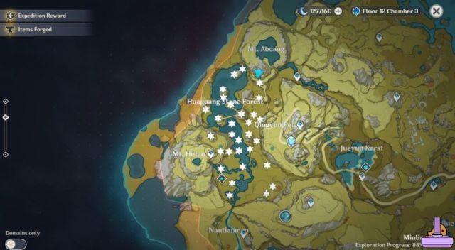 Genshin Impact: Moonlight Seeker Guide Day 1 - Path of Stalwart Stone, all charm and chest locations