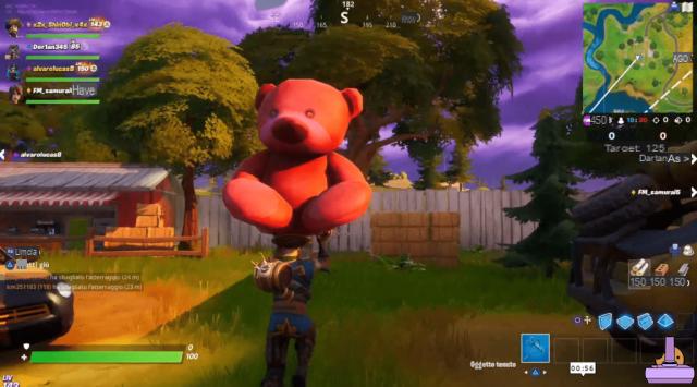 Fortnite: Transport a giant pink teddy bear found at Risky Rapids 100 meters